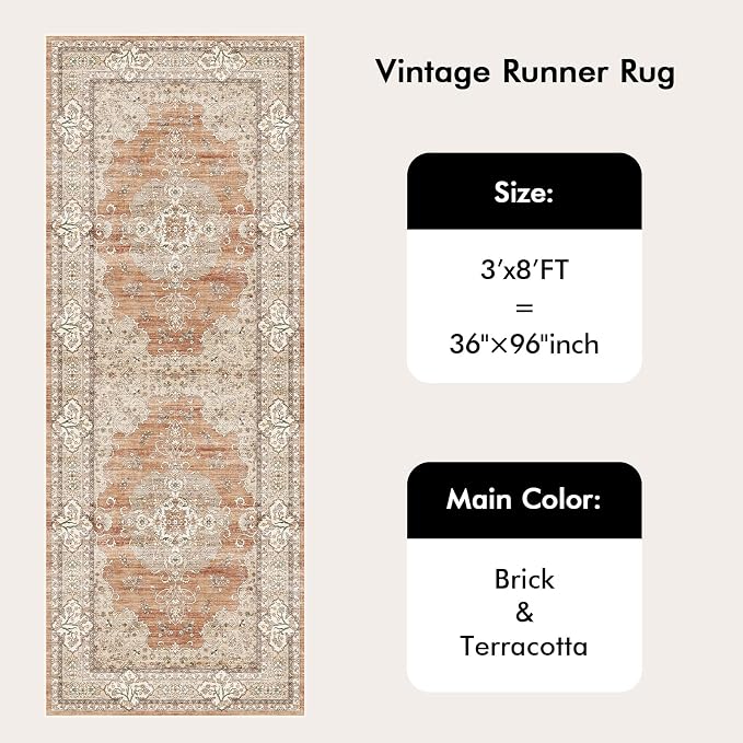 3x8 Washable Hallway Runner Rug - Image 6