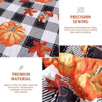 Anibedding Fall Patchwork Quilt Queen Size, Soft Pumpkins Maple Leaves Themed - Image 6
