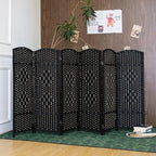 6 Panel Black Rattan Room Divider - Image 4
