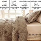 Cmfshape Oversized Floral Embroidery Quilt Set, 3 Pieces Super King Quilt - Image 5