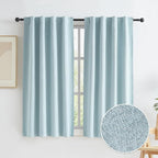 Short Blackout Curtains Light Blue by KEQIAOSUOCAI