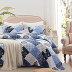 King Size Quilt Set 3 Pieces Lightweight Reversible Bedspread-98''x106'' Soft - Image 3