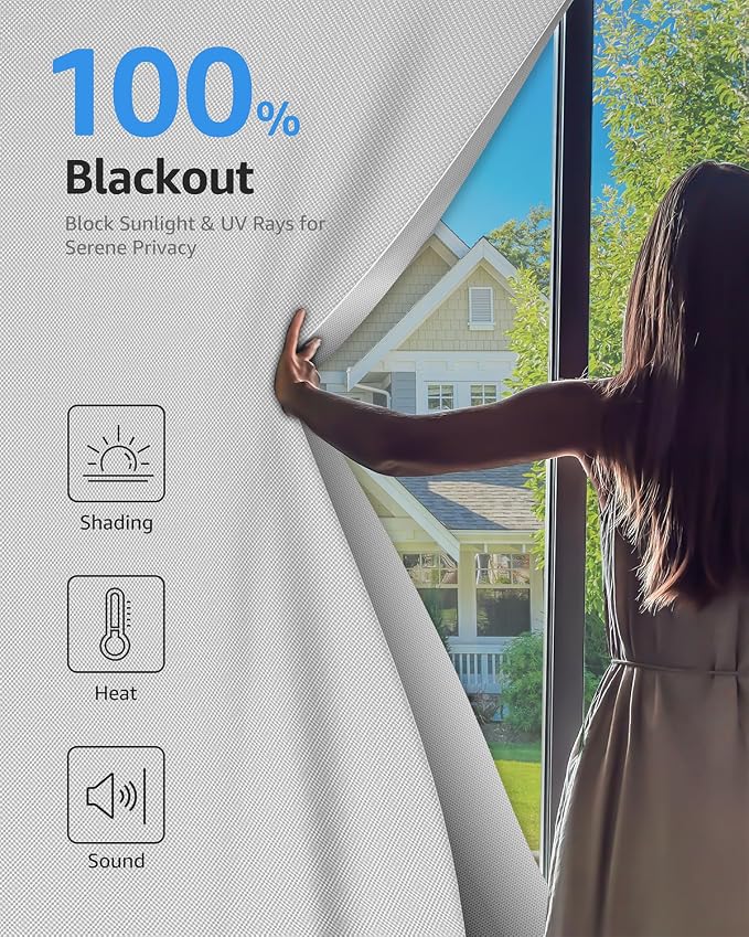 Blackout Curtains Portable 24”x36” No Drill Black Out Window Cover | 100% - Image 2