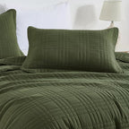 Chezmoi Collection Kingston King Size Bedspread Set, 3-Piece Olive Green - Image 4