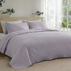 Bedsure Queen Size Quilt, Lightweight Comforter Set, Light Purple Bedspread | - Image 3