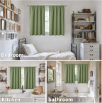 BGment Olive Green Short Blackout Curtains 40 Inches Long - Image 2