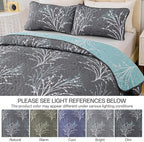 DJY King Size Quilt Set Grey Blue Reversible Bedspread Coverlet Set | 3 Piece - Image 6