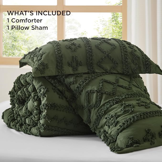 Bedsure Tufted Boho Comforter Set Twin Size - Image 8