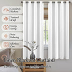 Pure White Linen Blackout Curtains - Image 2