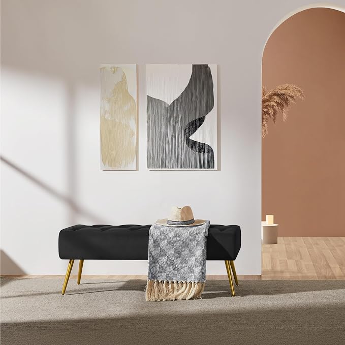Yaheetech 45in Velvet Bench Seat - Image 2
