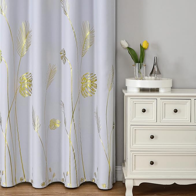 Greyish White Curtains Room Darkening Curtains 72 Inches Length Thermal - Image 2