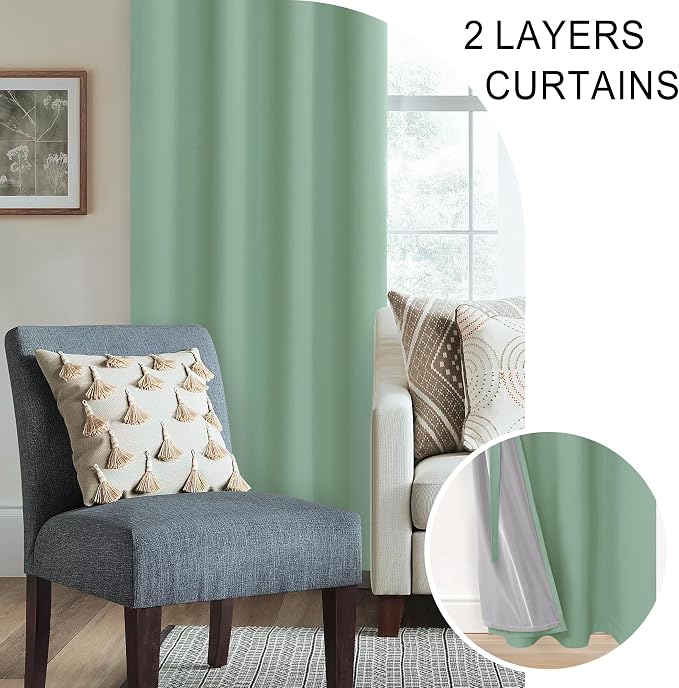XWZO 100% Blackout Curtains 2 Panels - Image 5