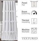 White Blackout Window Curtains, Rustic Rod Pocket Drapes - Image 4