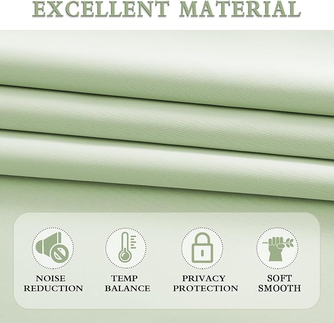 Light Green Curtains Light Filtering - Image 3