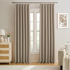 Pinch Pleated Window Curtain Panels 96 Inches Long Light Blocking Solid Ceiling by KEQIAOSUOCAI
