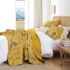 JANZAA Quilts Queen Size, Ginger Qulit Bedspread Floral Bedding Set 3 Pcs | - Image 8