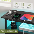 Yoobure End Table with Charging Station, LED Narrow Side Table Bedside Table - Image 5