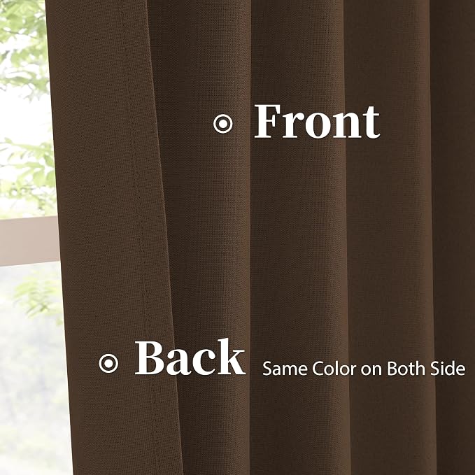 Brown Linen Textured Blackout Curtains 126 Inches Long - Image 4