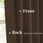 Brown Linen Textured Blackout Curtains 126 Inches Long - Image 4