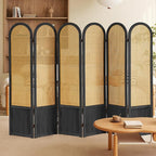 Rattan Room Divider, 6 Panel Folding Room Screen Divider, Foldable Room - Image 6