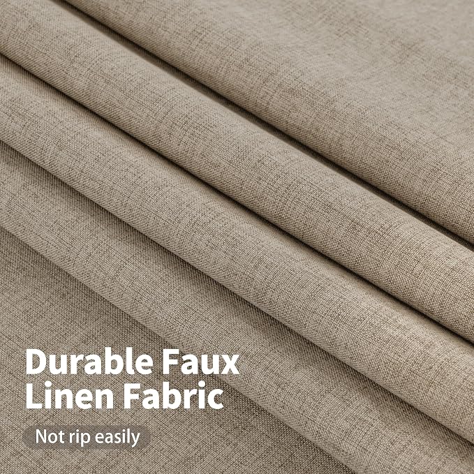 YoungsTex Burlap Linen 100% Blackout Curtains - Image 4