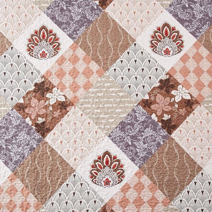 King Size Quilt Set 3 Pieces Lightweight Reversible Bedspread-98''x106'' Soft - Image 5