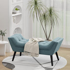 Velvet Bed Bench, Upholstered Entryway Ottoman Bench Seat - Image 8