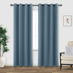 KOUFALL Slate Blue Window Treatments Curtains by KOUFALL