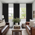 Black 80 Inch Pinch Pleated 100% Blackout Curtains - Image 9