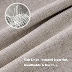 MIULEE 100% Blackout Linen Curtains 42 x 108 Inch Greige 2 Panels | Thermal - Image 3