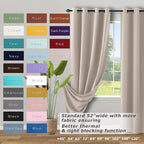 KOUFALL Greige Beige Curtains 63 Inch Length, Grommet Blackout Darkening - Image 2