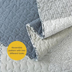 SLPR - Sweet Dreams Blue Patchwork Cotton Quilt Set, Twin - Image 5