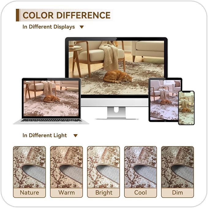 2x5 Brown Washable Kitchen Runner Rugs - Image 9
