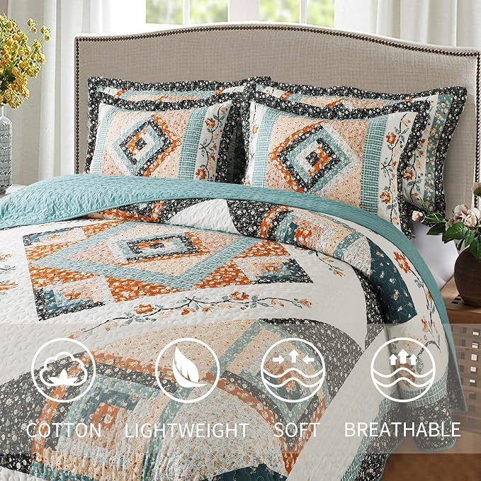 VAPUTAR Cotton Fill Quilt King Size Bedding Set - Image 2