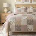 SLPR - Secret Garden Pink Patchwork Cotton Quilt Set, King by SLPR