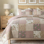 SLPR - Secret Garden Pink Patchwork Cotton Quilt Set, King by SLPR