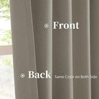 Farmhouse Taupe Curtains 90 Inch Length - Image 4