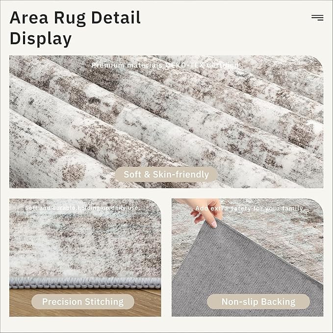 Soalmost Abstract Runner Rug 2x10 Hallway Kitchen Runners Pink/Grey | Vintage - Image 6