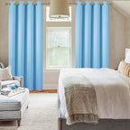 Diraysid Sky Blue Grommet Blackout Curtains - Image 4