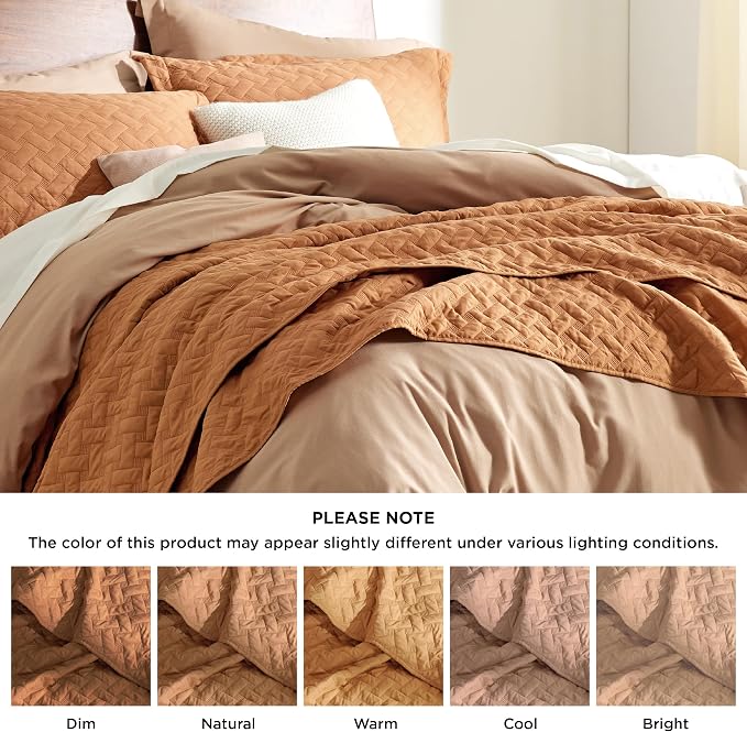 Bedsure Quilts Queen Size, Lightweight Comforter Set, Hazel Brown Bedspread | - Image 6