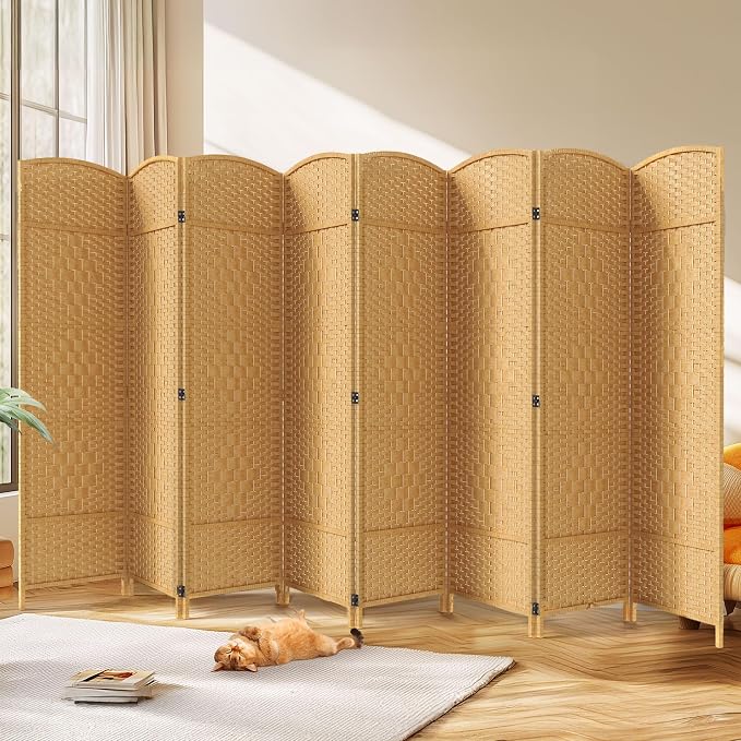 8 Panel Room Divider, Privacy Screen & Room Separation, Extra Wide | Paper by Jostyle