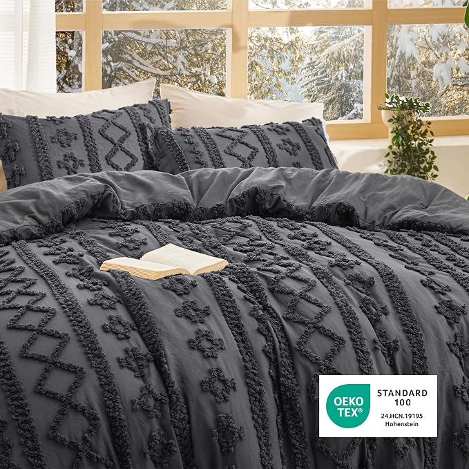 Bedsure Tufted Boho Comforter Set Queen Size - Image 7