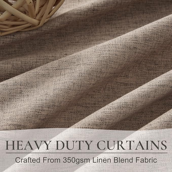 QJmydeco Dark Flax Black Out 92 Inch Long Boho Curtains 2 Panel Set, Farmhouse - Image 5