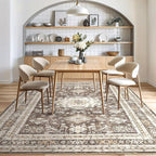 cotiled 7x9 Area Rug for Living Room, Traditional, Dark Brown | Soft Distressed - Image 8