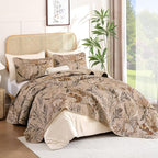 Dintszyayue Fall Quilt King Size Brown, Soft Microfiber Lightweight Farmhouse - Image 9
