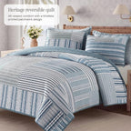 Queen Quilt Set-3 Pieces Soft Bedding Lightweight Floral Patchwork Coverlet | - Image 2
