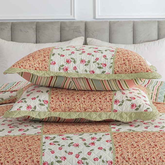 Etwel Lightweight Patchwork King Size Quilt Set - Image 7