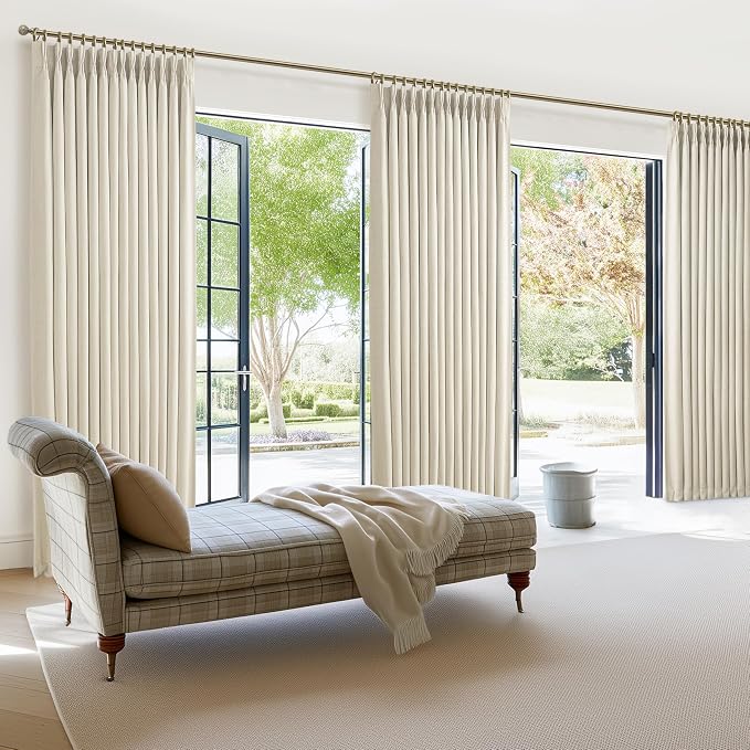 Extra Long 112 Inch Long Natural Linen Blackout Tall Curtains - Image 8