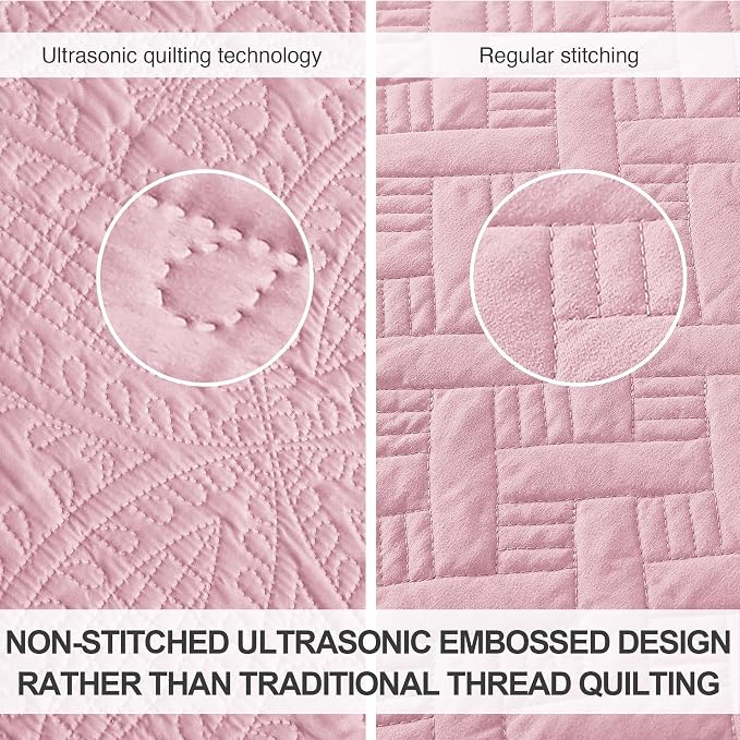 Love's cabin Quilts for Queen Bed Pink Bedspreads - Image 3