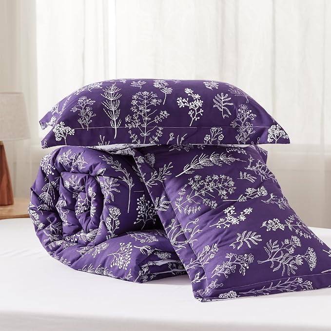 Bedsure Dark Purple Queen Comforter Set - Image 8